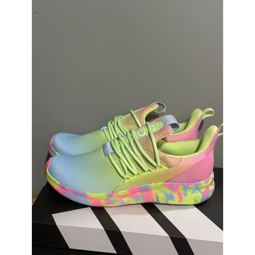 New Adidas Big Kids Girls SZ 7 Lite Racer Adapt 7.0 Running Gym Slip On Shoes